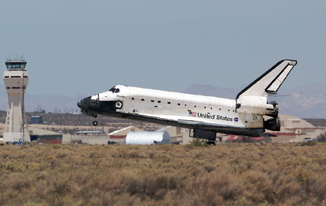 Space Shuttle Atlantis landing at Edwards Air Force Base in California at the conslusion of STS-117. Photograph by Marc S. Posner.