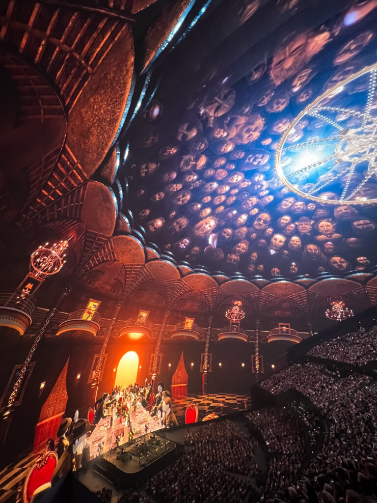 The Eagles perform Hotel California inside the Sphere in Las Vegas. A wide-angle photo
