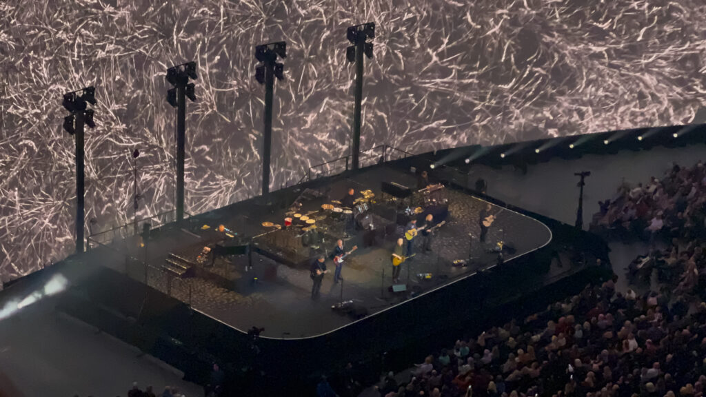 The Eagles perform Hotel California inside the Sphere in Las Vegas. A wide-angle photo